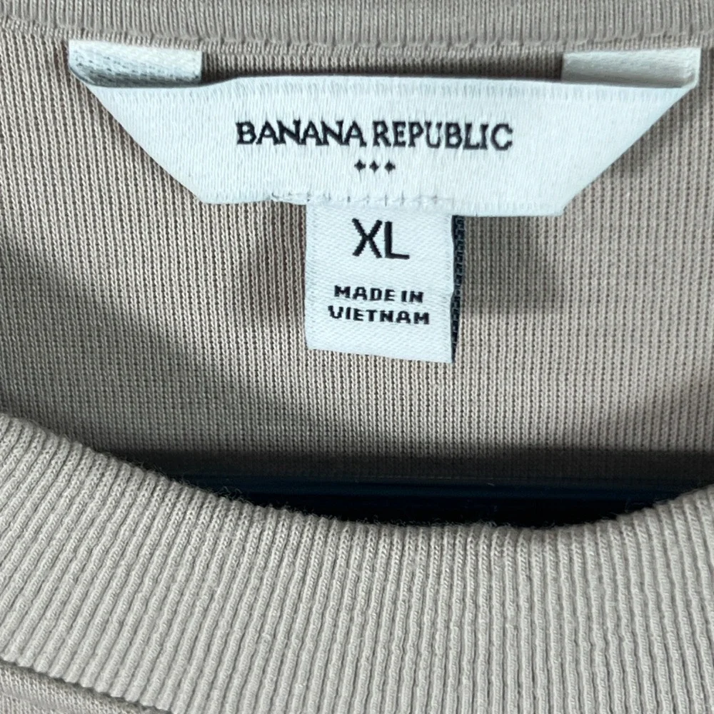 Banana Republic Scuba Crew Sweatshirt Light Tan XL Pullover Mens
